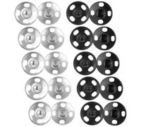 24 Set Druckknöpfe,Druckknöpfe zum Annähen,19mm Große Druckknöpf Metall,Runde Metall Druckknopf,Schwarz Silbe Druckknopf zum Nähen von Kleidung Kleidern Rucksäcken DIY-Geldbörsen Kunsthandwerk