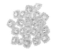 24 silberne Strassknöpfe aus Kristall 1,5 CM quadratisch zum Annähen | Mit Nähösen, funkelndes Design und präzisem Schliff, für Schuhe und Wohndekoration, sicher und leicht zu befestigen