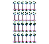 24 Stück Farbig, 1,2 x 6 x 3 mm, 16 g, 316L-Edelstahl, Kugel, Lippe, Tragus, Helix, Ohrstecker, Langhantelring, Körperpiercing-Schmuckset, 6 mm, Wangenzungenringe, Langhantel-Körperpiercing-Schmuck