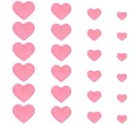 24 Stück Herz Stickerei Aufnäher Rosa Aufbügel Patches Herzen Flicken zum Aufnähen Gestickt Bügelflicken Patches für Kleidung Hüte Jacke Schuhe Rucksäcke DIY Reparieren Dekoration(Rosa)