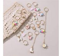 24 Stück Modische Haarspangen & Haarclips für Frauen mit Schmetterling, Quaste, bunter Perle, weißer Schleife, Gänseblümchen, Herz in Gold, Y2K süßer