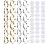 24 Stück Ohrstecker-Konverter & 30 Ohrsteckerpolster aus SENHAISilikon, 12 Paar, Silber & vergoldet, Basteln, Ohrringe, Schmuckherstellung
