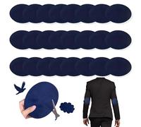 24 Stück Oval Ellenbogen und Knie Patches, Selbstklebende Ellenbogen Flicken, 11 *14cm Oval Flicken zum Aufbügeln, Weich Ellenbogen Knie Patches für Sweatshirt T-Shirt Blusen Tops Zubehör - Saphirblau