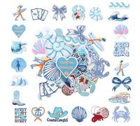 24 Stück Ozean Patch, Flicken zum Aufbügeln Cartoon Patches zum Aufbügeln Bügelbilder für Textilien Aufnäher zum Aufbügeln, DIY Aufbügel Patches Set für Kleidung, Jacken, Jeans, Hüte, Schuhe (Blau)