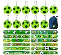24 Stücke Reflektoren Anhänger Kinder Fußball Leuchtanhänger Schulranzen Kinder Schnapparmband Fußball Schlüsselanhänger Reflektor Jungen Mädchen Reflektor Anhänger Fussball Geschenke Mitgebsel Deko