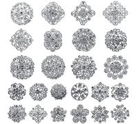 24 Teile/satz Blumen Brosche Pin Mode Kristall Corsage für Frauen in Bouquet Hochzeit Klar für Broschen De Revers für Frauen Männer