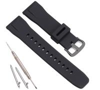 24mm Silikon-Schnellverschluss-Uhrenarmband, kompatibel mit Casio PRG-650Y PRG-600 PRW6600, Herren-Gummiarmband, Ersatz für Pro Trek PRG-650Y (black buckle)