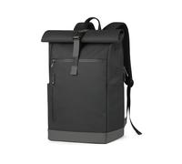 Inateck RollTop Rucksack Herren Damen 13L-17L Fahrradrucksack Schulrucksack für Uni Freizeit Job Sport Reisen, Stylische Tagesrucksack mit 15 Zoll Laptopfach, Schwarz