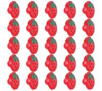 25 Stück Kinderknöpfe Erdbeerform 1,3x1,3x0,3cm Rot für Kleidung | Kunstharz, Niedlicher Dekoknopf mit Glatter Oberfläche, für Lätzchen, Hemden, Heimnähen und Schulprojekte