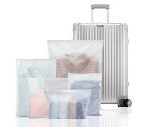 25 Stück Reisetaschen set Zip-Beutel Kunststoff-Reißverschluss-Reisetasche, Koffer Organizer Tasche, wiederverwendbare transparente Beutel zum Verpacken von Kleidung Unterwäsche Schuhen Kosmetik