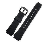 25 x 20 mm konvex kompatibel mit EF552 Gummi-Sportarmband kompatibel mit Casio Edifice EF-552 Uhrenarmband EF-552D-1A Silikon-Uhrenarmband Herrenarmband(Black-black bucke)
