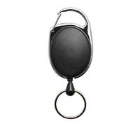 25 x JOJO - Schwarz - Gürtelclip Schlüsselring Ausweishalter Ausweis Kartenhalter Karte Schlüsselanhänger Schlüsselband Schlüssel Ausziehbar Schnur Zugband Halter Gürtel Klemme Band Clip