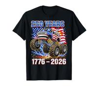 250 America Years 1776 2026 Monster Truck Toddlers Boys Kids T-Shirt