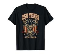 250. Geburtstag USA Patriotische Hirsch Elch Buck Jagd 4. Juli T-Shirt
