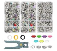 250 Sets Druckknöpfe set mit zange 9,5 mm druckknöpfe ohne nähen Metallknopf Druckknöpfe mit 10 Farben für Baby-Kinderkleidung Nähen Basteln handgefertigt Kleidungsreparatur DIY-Kleidung