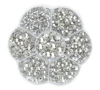 2500 Glitzersteine Hotfix Selbstklebend 0.15-0.48cm,Strasssteine für Textilien zum Kleben,Schmucksteine zum Basteln Rhinestones,für Kleidung Schuhe DIY Handwerk Nail Charms Geschenk (Silber)