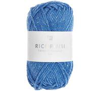 25g Ricorumi -Twinkly Twinkly - Farbe: 13 - blau/ rainbow - feine Baumwolle zum Häkeln von Amigurumi-Figuren mit Glitzer-Effekt