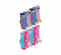 (27-30, Paket 2 (Hunde und Einhörner)) Sock Snob - 12er Pack Kinder Lustige Sneaker Socken | Sock Snob | Neuheit Bambus Socken