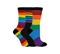 (27-30, Regenbogen) Sock Snob - Sock Snob - 3er Pack Kinder Regenbogen Socken Bunt Streifen für Jungen Mädchen