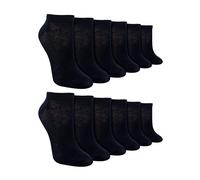 (27-30, Schwarz) Sock Snob - 12er Pack Kinder Sneaker Socken | Atmungsaktive Bambus Socken Kurz | Sock Snob