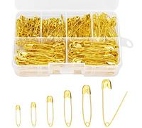 280 Stück Sicherheitsnadeln, Sicherheit Pins, Silber Haltbar Sicherheitsnadeln, 6 Größen 19mm - 45mm Rostbeständig Sicherheitsnadelns für Kleidung Kunsthandwerk Nähen (Golden)