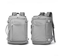 28L-38L erweiterbarer Sportrucksack, Oxford Wanderrucksack mit unabhängigem Schuhfach, Laptophülle für 15,6 Zoll, wasserdichte Reisetasche (grau)