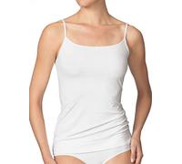 2er | 4er Pack Damen Unterhemd Spaghetti Top mit oder ohne Spitze Schwarz oder Weiß mit Elastische Träger aus 100% Gekämmte Baumwolle (52-54, Weiß / 2 Stück)