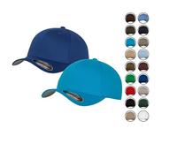 2er Flexfit Unisex Wooly Combed Cap Baseball Caps graue Unterseite S M L XL XXL Basecap Mütze, S/M, 1x Royal + 1x HawaiianOcean + 1x HL-Kauf Notizblock