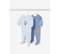 2er-Pack Baby Samt-Strampler mit Hasen Mayoral set blau Gr. 56/62