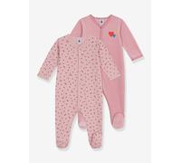 2er-Pack Baby-Schlafanzüge aus Baumwolle PETIT BATEAU rosa Gr. 74