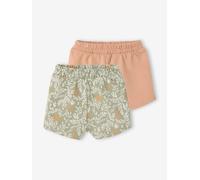 2er-Pack Baby Shorts aus leichter Sweatware Bio-Baumwolle tonfarben Gr. 74 von Vertbaudet