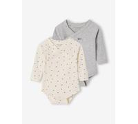2er-Pack Baby Wickelbodys mit langen Ärmeln wollweiß Gr. 68 von vertbaudet