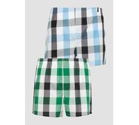 s.Oliver weite Boxershorts 2er-Pack, blau + grün kariert