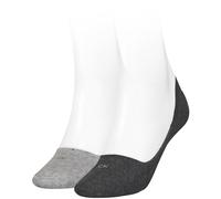 2er Pack Calvin Klein Mid-Cut-Logo Füßlinge Damen 005 - dark grey melange 35-38