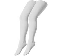 2er Pack camano Baumwolle Fine Strumpfhosen Kinder 0001 - white 98/104
