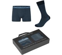 2er Pack camano Comfort Baumwolle Boxershorts & Socken in Geschenkbox Herren 5444 - captain's blue M