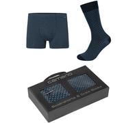 Businesssocken CAMANO "Socken und Boxershorts Geschenkset comfort", Herren, Gr. L, navy mix, Baumwolle, Elasthan, Socken, mit elastischem Bund (58973108-L) navy mix