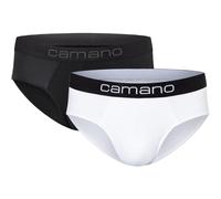 2er Pack camano Comfort BCI Baumwoll Slips Herren 1001 - white mix S