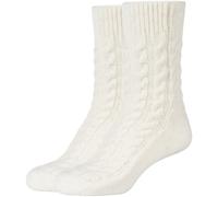 Socken CAMANO "warm & cozy", Damen, Gr. 35-38, egret, Materialmix, unifarben, Socken, mit Zopfmuster, Rippenbündchen (81999165-35) egret