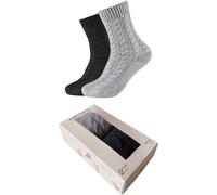 Sneakersocken CAMANO "warm & cozy", Damen, Gr. 39-42, schwarz mix, Materialmix, Socken Sneakersocken, mit Zopfmuster, Rippenbündchen (27304869-39) schwarz mix
