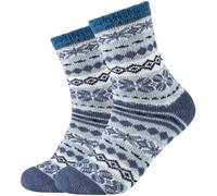 2er Pack camano Cosy Double Layer Winter Crew Socken Damen 5444 - captain's blue 35-38