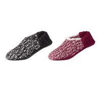 2er Pack camano Cosy Hausschuhe Damen 4650 - damson 41-42
