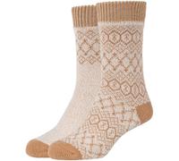 2er Pack camano Cosy Jacquard Crew Socken Damen 8465 - burro 39-42