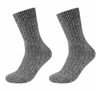 camano Socken mit Woll-Anteil mit Rippbündchen Modell 'cosy mouline' in Anthrazit Melange, Größe 39-42