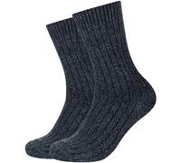 2er Pack camano Cosy Mouline Boot Crew Socken 9999 - black 39-42