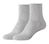 2er Pack camano Cotton Fine Rolled Cuff Socken Damen Damen 0003 - grey melange 39-42