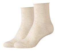 2er Pack camano Cotton Fine Rolled Cuff Socken Damen Damen 0065 - desert melange 35-38