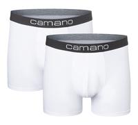 Camano Herren Boxershorts Unterhosen Herren elastischer Gummibund ohne Einschneiden Baumwolle Stretch hautfreundlich Atmungsaktiv 2er Pack L White