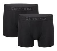 Camano Herren Boxershorts Unterhosen Herren elastischer Gummibund ohne Einschneiden Baumwolle Stretch hautfreundlich Atmungsaktiv 2er Pack L Black