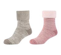 2er Pack camano Mouline Cosy Crew Socken Damen 4117 - pink dogwood 39-42